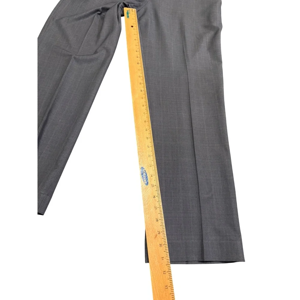 Perry Ellis Portfolio Mens Grey Plaid Modern Fit Dress‎ Pants Folio-Flex 38x32